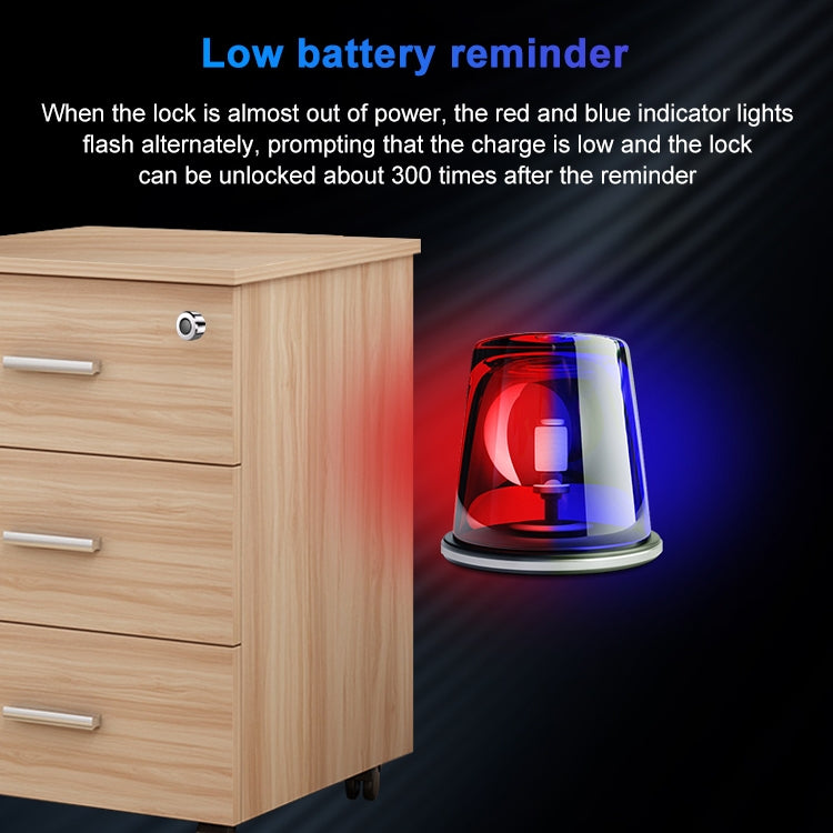 T23FB Micro USB Charging Zinc Alloy Smart Fingerprint + Bluetooth Triple Linkage Open Drawer Lock File Cabinet Lock - Door Locks & Cabinet Locks by buy2fix | Online Shopping UK | buy2fix