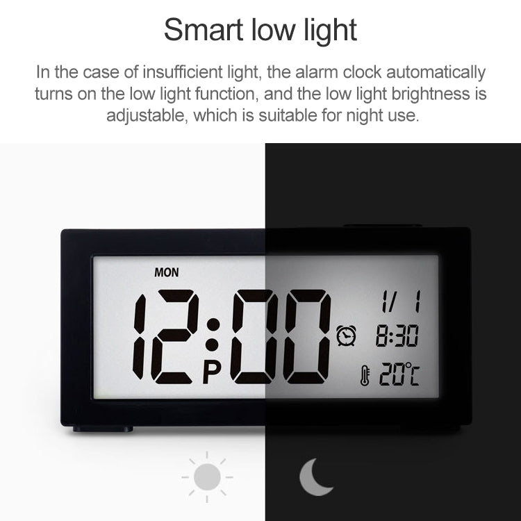 Automatic Night Light Electronic Clock Large Screen Adjustable Backlight Alarm Clock (Blue) - Alarm Clocks by buy2fix | Online Shopping UK | buy2fix