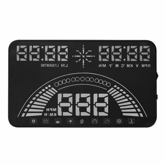 S7 5.8 inch Car GPS HUD / OBD2 Vehicle-mounted Gator Automotive Head Up Display Security System with Dual Display, Support Car Local Real Time & Real Speed & Turn Speed & Water Temperature & Oil Consu ... peed Alarm, Mile Switching, Light Sensor Functions by buy2fix