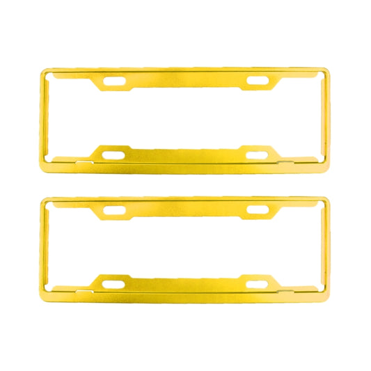 2 PCS Car License Plate Frames Car Styling License Plate Frame Aluminum Alloy Universal License Plate Holder Car Accessories(Yellow) by buy2fix