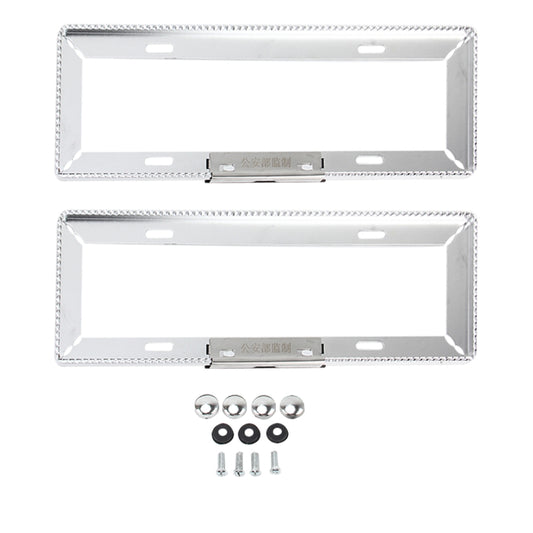 2 PCS Car License Plate Frames Car Styling License Plate Frame Aluminum Alloy Universal License Plate Holder Car Accessories(Silver) by buy2fix
