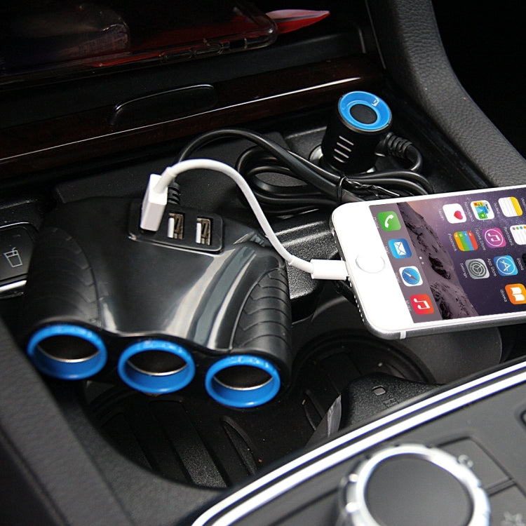 12-24V 3.1A 3 USB Ports & 3 Car Cigarette Lighter Sockets Car Charger by buy2fix