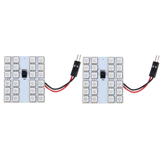 2 PCS Colorful 41MM T10 + Bicuspid Port Remote Control Car Dome Lamp LED Reading Light with 24 LED Lights by buy2fix