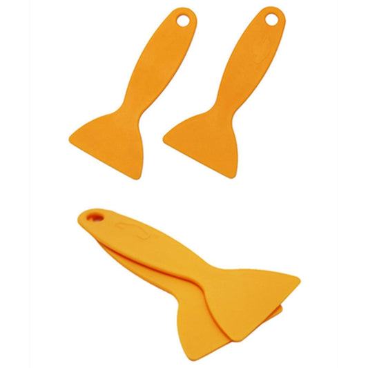 100 PCS Yellow Plastic Small Scraper Car Film Tools Film Scraper Car Accessories by buy2fix