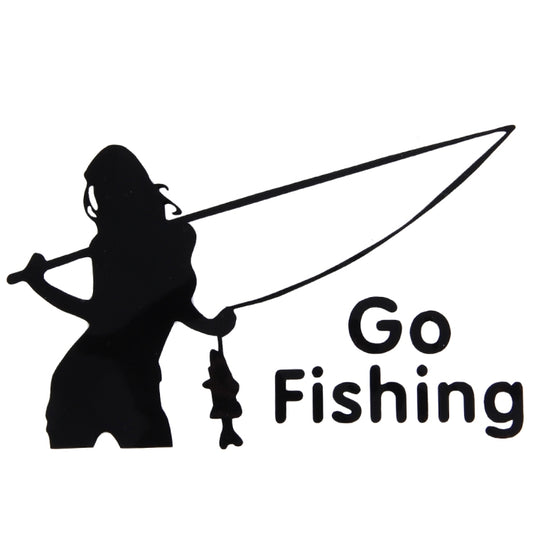 Beauty Go Fishing Styling Reflective Car Sticker, Size: 14cm x 8.5cm(Black) by buy2fix