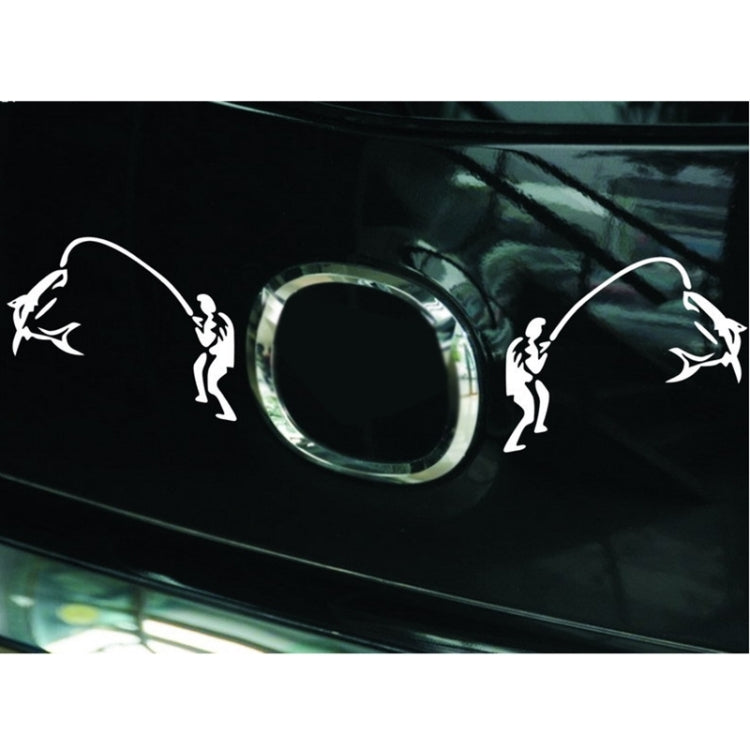 10 PCS Dual Funny Go Fishing Styling Reflective Car Sticker, Size: 25cm x 9.5cm(Silver) by buy2fix