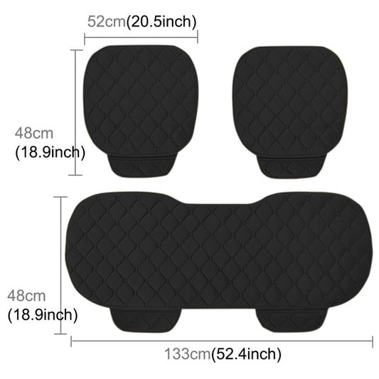 3 PCS / Set Luxurious Warm Car Seat Cover Cushion Universal Front Back Seat Covers Car Non-slip Chair Pad Warm Car Mats No Back Plush Cushion(Black) by buy2fix