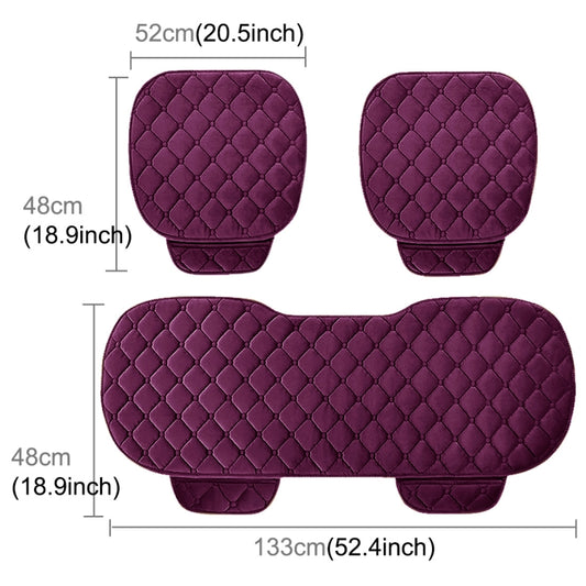 3 PCS / Set Luxurious Warm Car Seat Cover Cushion Universal Front Back Seat Covers Car Non-slip Chair Pad Warm Car Mats No Back Plush Cushion(Purple) by buy2fix