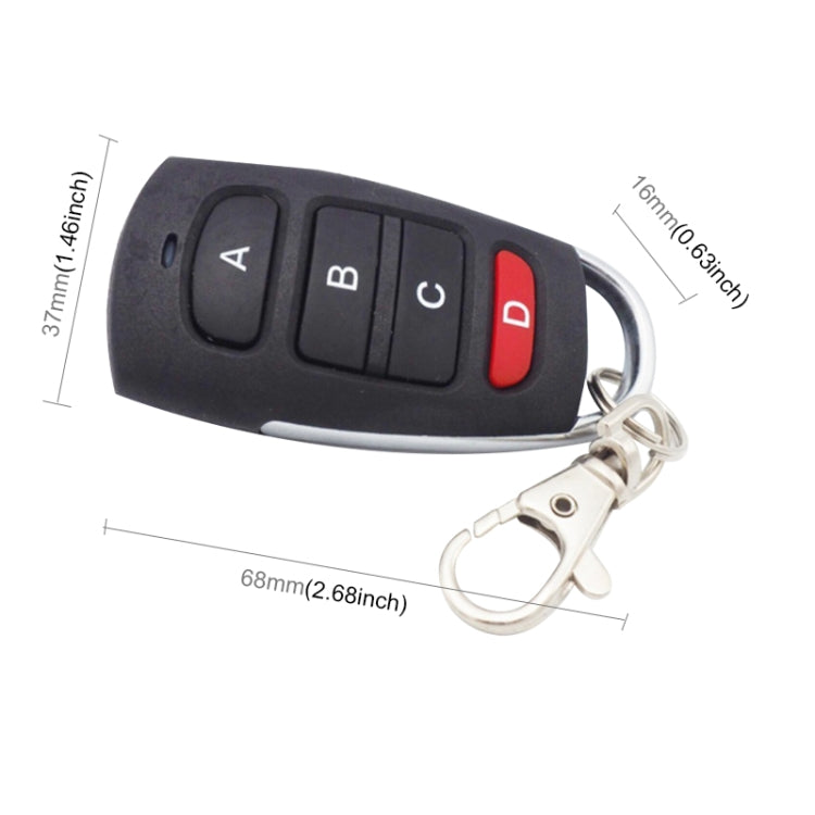 433MHz Copy Type Wireless Industrial 4 Buttons Copy Remote Control Transmitter(Black) - Universal by buy2fix | Online Shopping UK | buy2fix