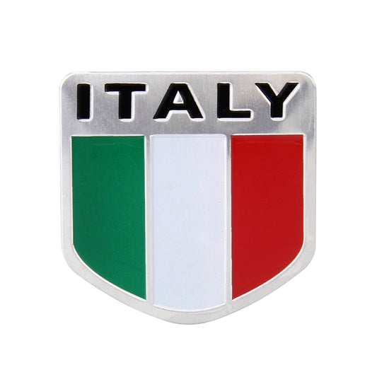 Shield Shape Metal Car Badge Decorative Sticker, Size: Small(Italy Flag 2) by buy2fix