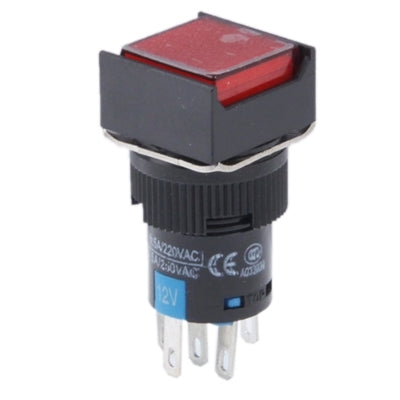 Car DIY Square Button Push Switch with LED Indicator, DC 24V(Red) by buy2fix