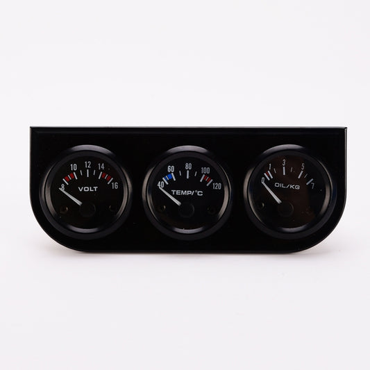 52mm 3 in 1 Auto Gauge Car Meter Voltmeter + Water Temp Gauge + Oil press Gauge - Clocks & Car Meters by buy2fix | Online Shopping UK | buy2fix