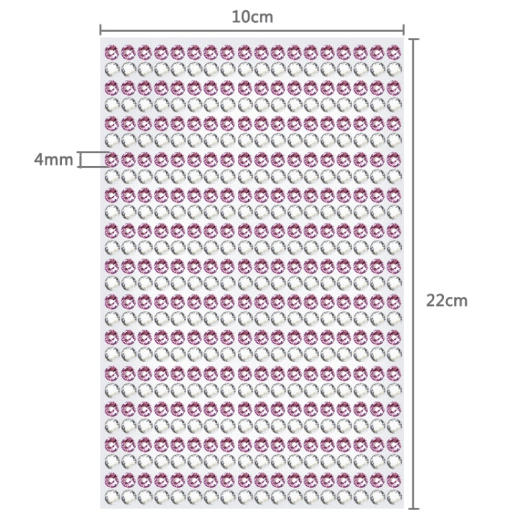 4mm Glitter Crystal Diamond Decoration / Shining Rhinestone Sticker for Car Sticker & Cell Phone Ornament(Pink White) by buy2fix