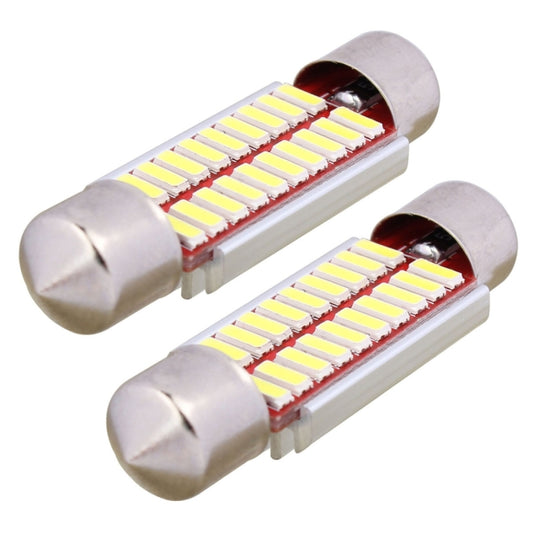 2 PCS Festoon 39mm 2W 200LM White Light 20 LED SMD 4014 Error Free License Plate Lights Car Light Bulb by buy2fix
