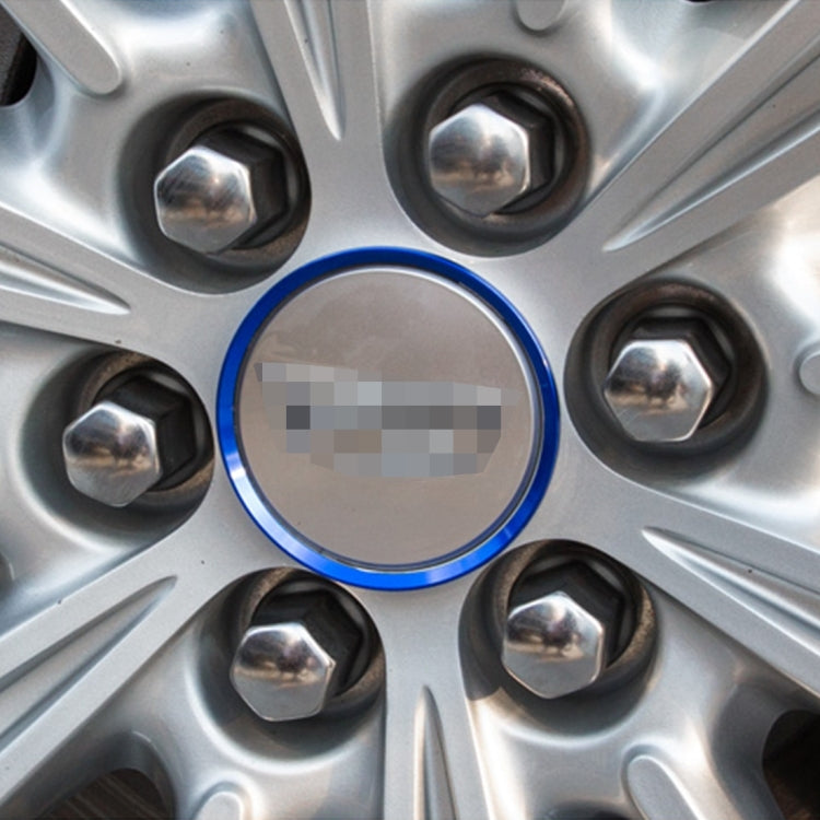 4 PCS Car Aluminum Wheel Hub Deroration Ring For Cadillac(Blue) - Wheels Tires & Parts by buy2fix | Online Shopping UK | buy2fix