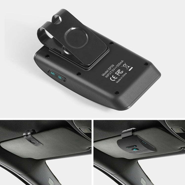 SP09 Multipoint Wireless Bluetooth V4.2 Handsfree Car Kit Speaker Speakerphone, Support Voice Readout & Vibration Sensor - Loudspeaker by buy2fix | Online Shopping UK | buy2fix