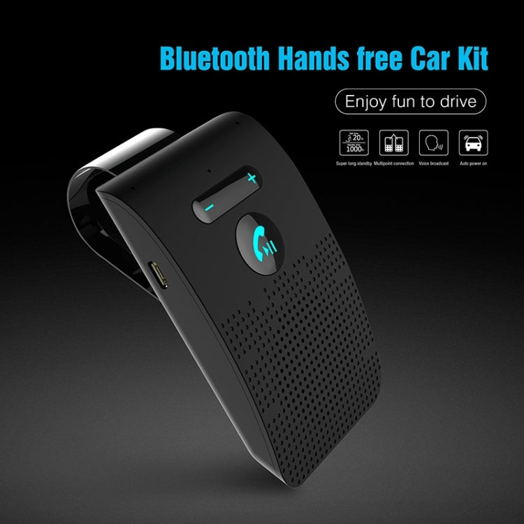 SP09 Multipoint Wireless Bluetooth V4.2 Handsfree Car Kit Speaker Speakerphone, Support Voice Readout & Vibration Sensor - Loudspeaker by buy2fix | Online Shopping UK | buy2fix