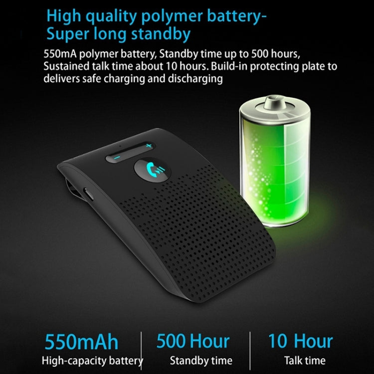 SP09 Multipoint Wireless Bluetooth V4.2 Handsfree Car Kit Speaker Speakerphone, Support Voice Readout & Vibration Sensor - Loudspeaker by buy2fix | Online Shopping UK | buy2fix