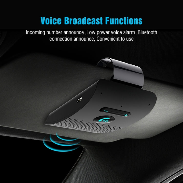 SP09 Multipoint Wireless Bluetooth V4.2 Handsfree Car Kit Speaker Speakerphone, Support Voice Readout & Vibration Sensor - Loudspeaker by buy2fix | Online Shopping UK | buy2fix