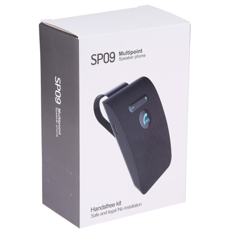 SP09 Multipoint Wireless Bluetooth V4.2 Handsfree Car Kit Speaker Speakerphone, Support Voice Readout & Vibration Sensor - Loudspeaker by buy2fix | Online Shopping UK | buy2fix