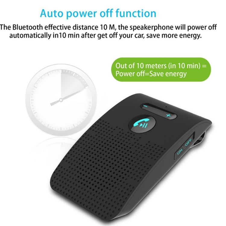 SP09 Multipoint Wireless Bluetooth V4.2 Handsfree Car Kit Speaker Speakerphone, Support Voice Readout & Vibration Sensor - Loudspeaker by buy2fix | Online Shopping UK | buy2fix
