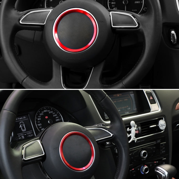 Car Aluminum Steering Wheel Decoration Ring For Audi(Red) by buy2fix