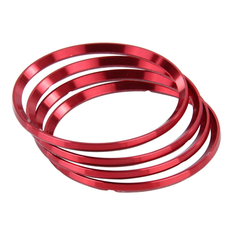 4 PCS Car Aluminum Wheel Hub Deroration Ring For Audi(Red) - Wheels Tires & Parts by buy2fix | Online Shopping UK | buy2fix