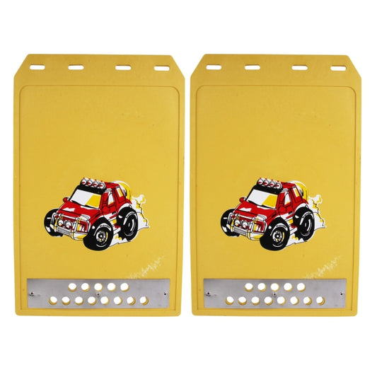 2 PCS WS-003 Premium Heavy Duty Molded Splash Mud Flaps Auto Front and Rear Guards, Small Size, Random Pattern Delivery(Yellow) by buy2fix