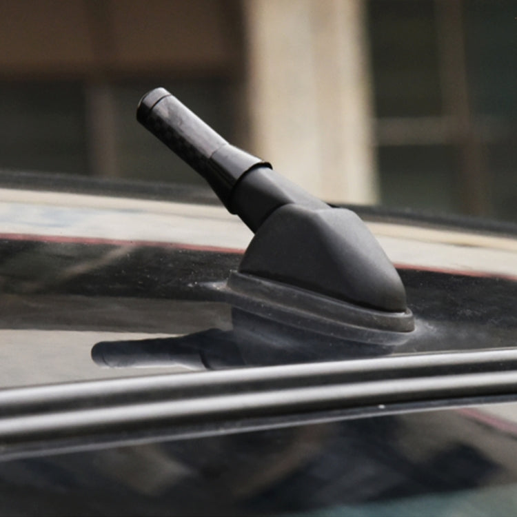 Carbon Fiber Aluminum Short Antenna Polished Universal Screws Base(Small Size)(Black) by buy2fix