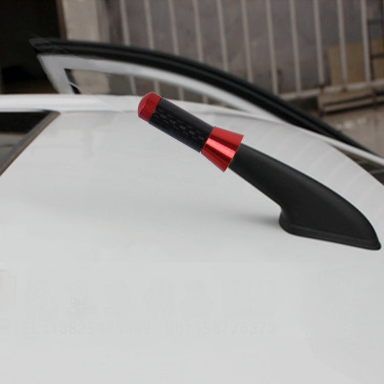 Carbon Fiber Aluminum Short Antenna Polished Universal Screws Base(Small Size)(Red) by buy2fix