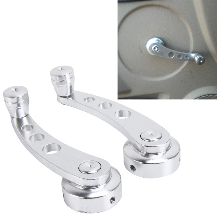 1 Pair Universal Car Wagon Door Window Crank Handle Winder Manual Door Crank Handle Window Winders(Silver) - Ornaments by buy2fix | Online Shopping UK | buy2fix