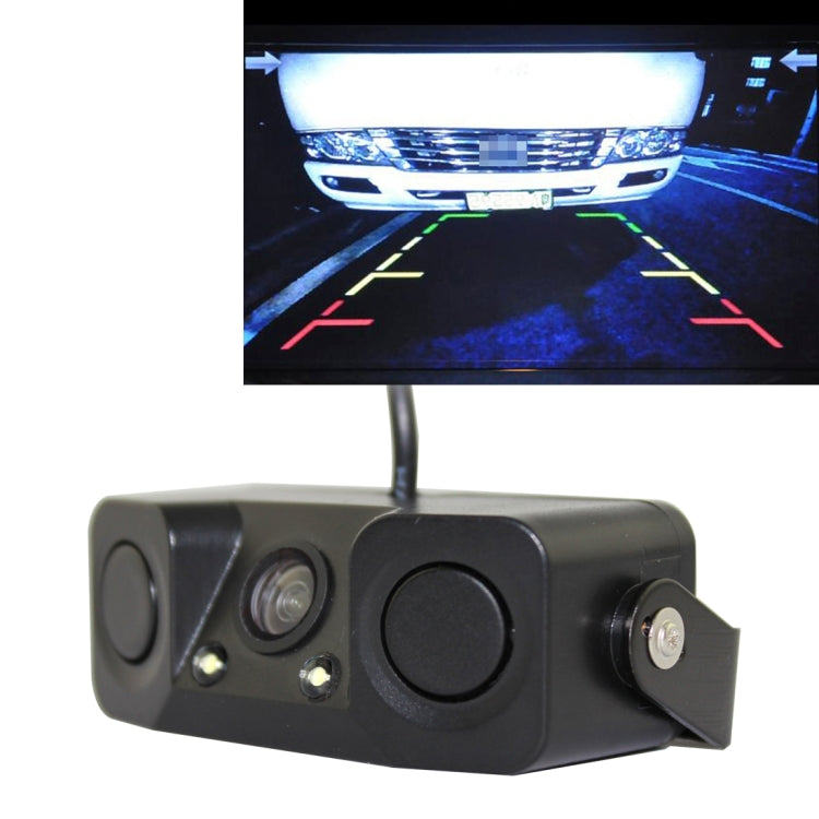 PZ-451 Car Camera LED Lights Parking Sensor 3 in 1 Night Vision Camera Monitor with Buzzer,DC 12V, 720 x 504 pixels,Lens Angle:120 degree - Rear View Cameras by buy2fix | Online Shopping UK | buy2fix