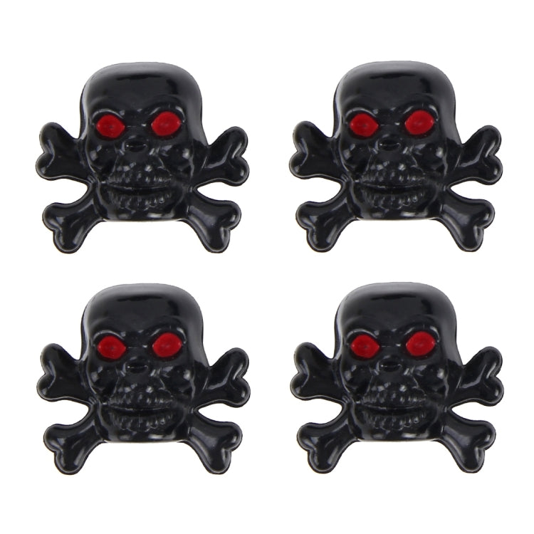 4 PCS Universal Skull Shape Gas Cap Mouthpiece Cover Gas Cap Tire Cap Car Motor Bicycle Tire Valve Caps(Black) - Tire Valve Caps by buy2fix | Online Shopping UK | buy2fix