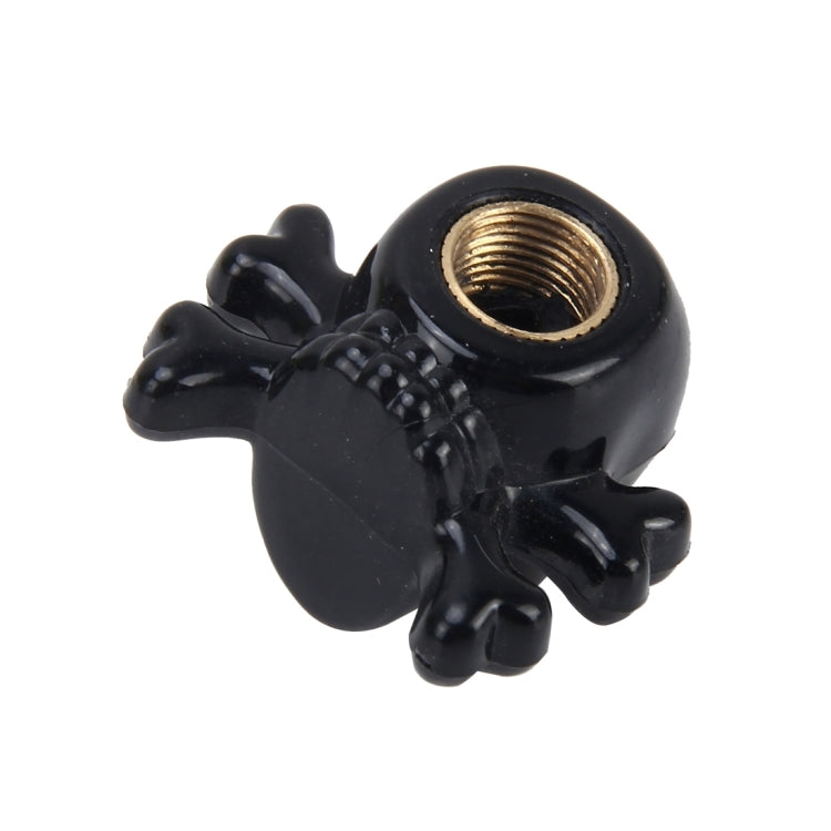 4 PCS Universal Skull Shape Gas Cap Mouthpiece Cover Gas Cap Tire Cap Car Motor Bicycle Tire Valve Caps(Black) - Tire Valve Caps by buy2fix | Online Shopping UK | buy2fix