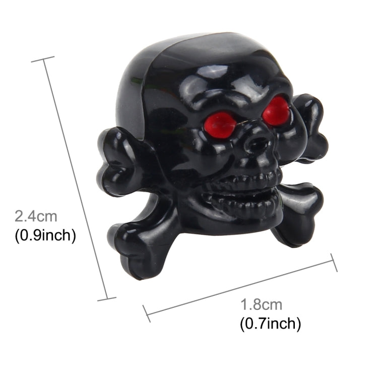 4 PCS Universal Skull Shape Gas Cap Mouthpiece Cover Gas Cap Tire Cap Car Motor Bicycle Tire Valve Caps(Black) - Tire Valve Caps by buy2fix | Online Shopping UK | buy2fix