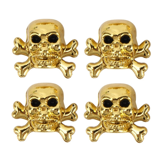 4 PCS Universal Skull Shape Gas Cap Mouthpiece Cover Gas Cap Tire Cap Car Motor Bicycle Tire Valve Caps(Gold) by buy2fix