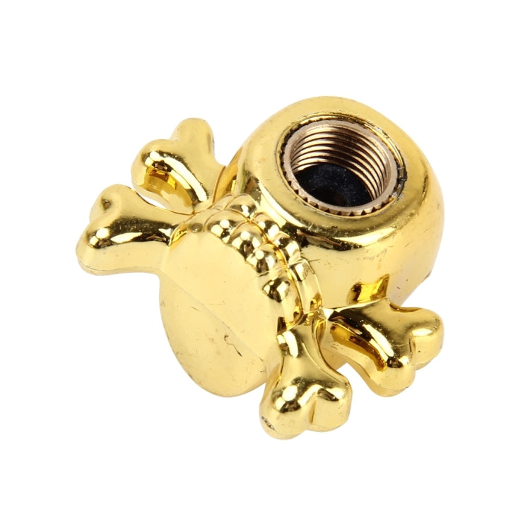 4 PCS Universal Skull Shape Gas Cap Mouthpiece Cover Gas Cap Tire Cap Car Motor Bicycle Tire Valve Caps(Gold) - Tire Valve Caps by buy2fix | Online Shopping UK | buy2fix