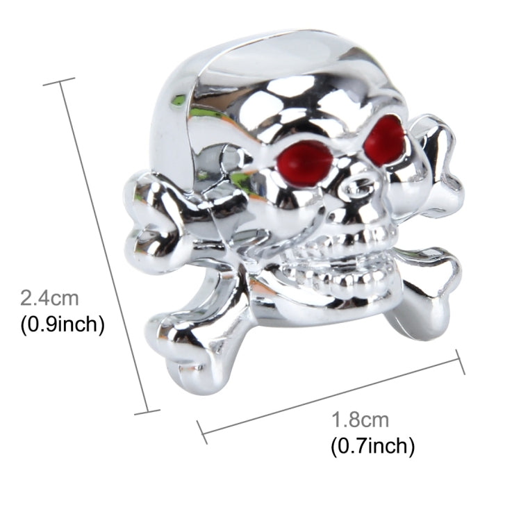 4 PCS Universal Skull Shape Gas Cap Mouthpiece Cover Gas Cap Tire Cap Car Motor Bicycle Tire Valve Caps(Silver) - Tire Valve Caps by buy2fix | Online Shopping UK | buy2fix