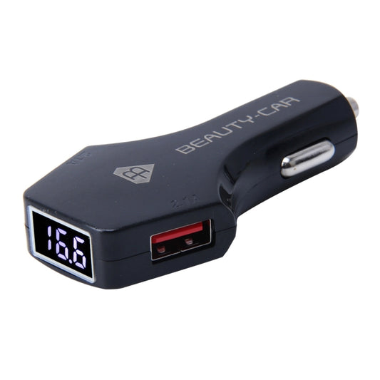 BEAUTY-CAR B-01 4.2A Dual USB Port Raid Car Charger Adapter with LED Display, Input Voltage/Output Voltage: DC 10-30V/ DC 5V by buy2fix