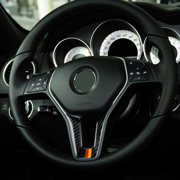 Car German Flag Carbon Fiber Steering Wheel Decorative Sticker for Mercedes-Benz by buy2fix