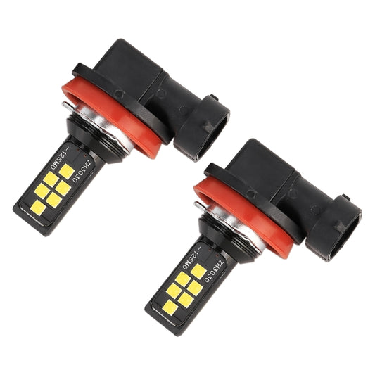 2 PCS H11 DC9-16V / 3.5W / 6000K / 320LM Car Auto Fog Light 12LEDs SMD-ZH3030 Lamps, with Constant Current (White Light) by buy2fix