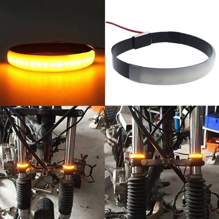DC 12V 3W Motorcycle Annulus Turn Lamp Front LED Shock Absorber Light, Light Guide by buy2fix