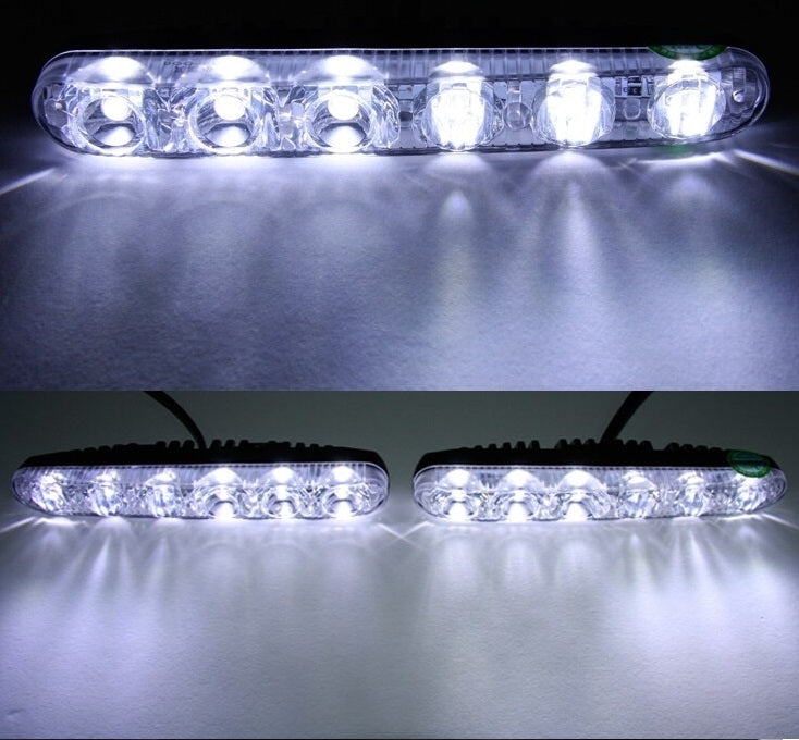 2 PCS LD-006 5730-6SMD 12W 1200LM 7000K White Light Daytime Running Light.DC 12V - Running Lights by buy2fix | Online Shopping UK | buy2fix