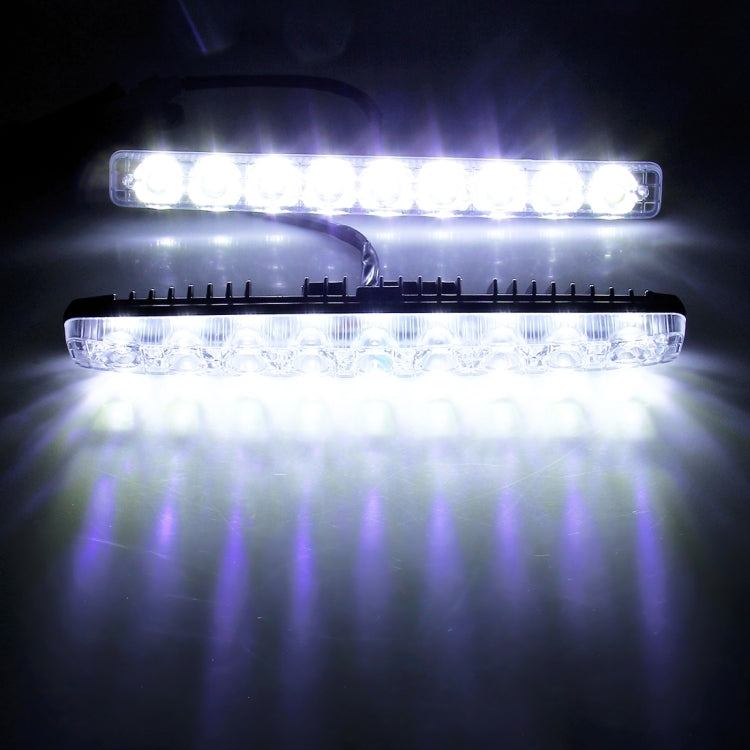 2 PCS LD-008 5730-9SMD 15W 1500 LM 7000K White Light Daytime Running Light.DC 12V - Running Lights by buy2fix | Online Shopping UK | buy2fix