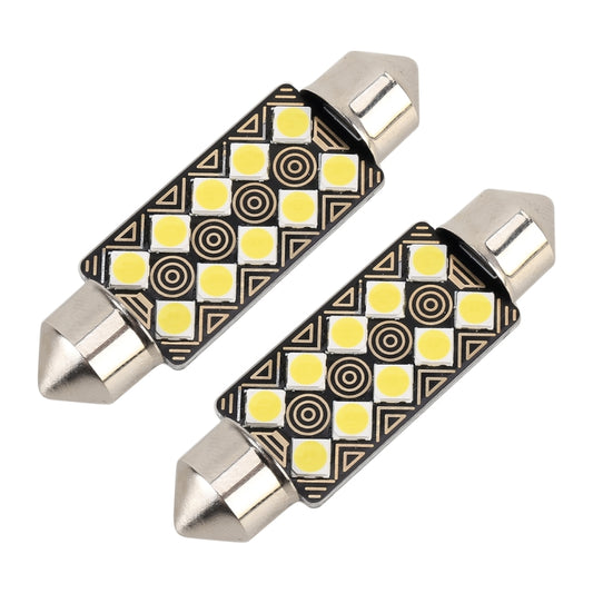 2 PCS 41mm DC12V / 1.5W / 6000K / 110LM 10LEDs SMD-3030 Car Reading Lamp Dome Light, with Decoder by buy2fix