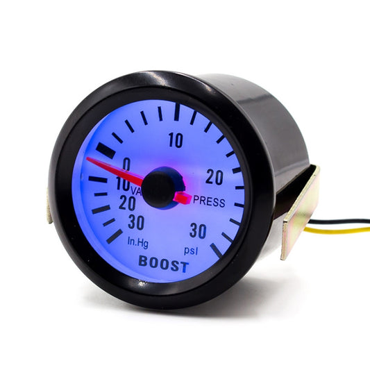 52mm 12V Universal Car Modified LED Blue Light Turbo Boost Gauge - Clocks & Car Meters by buy2fix | Online Shopping UK | buy2fix