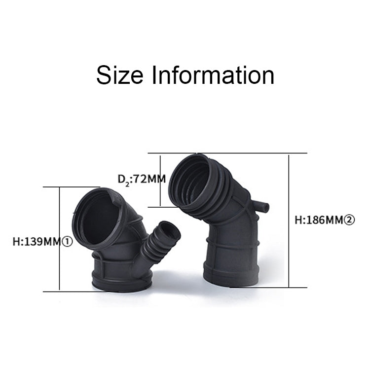A1233 Fuel Connector Air Intake Boot 13541705209 + Throttle Connection Air Hose 13541438759 for BMW(Black) - Air Intake System by buy2fix | Online Shopping UK | buy2fix