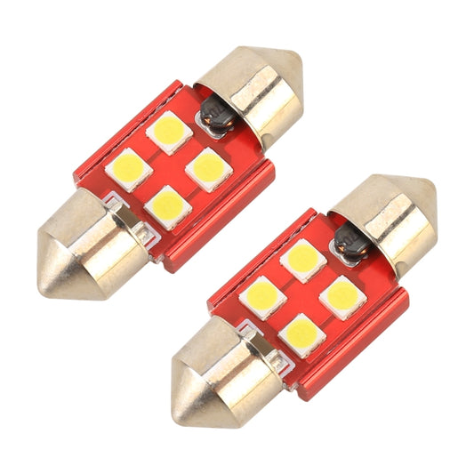 2 PCS 31mm DC12V / 1.6W / 6000K / 130LM 4LEDs SMD-3030 Car Reading Lamp (White Light) by buy2fix