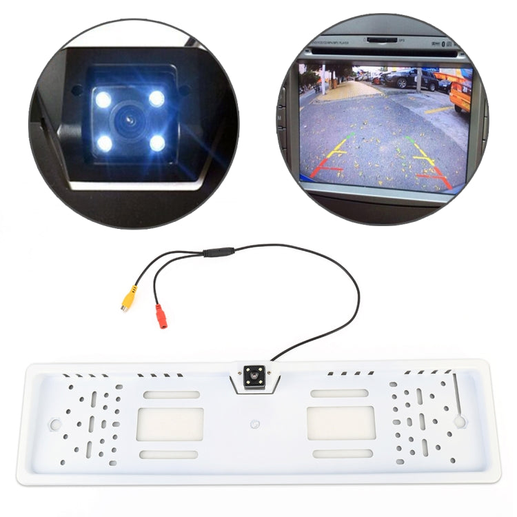 JX-9488 720x540 Effective Pixel NTSC 60HZ CMOS II Universal Waterproof Car Rear View Backup Camera with 2W 80LM 5000K White Light 4LED Lamp, DC 12V, Wire Length: 4m(White) - Rear View Cameras by buy2fix | Online Shopping UK | buy2fix