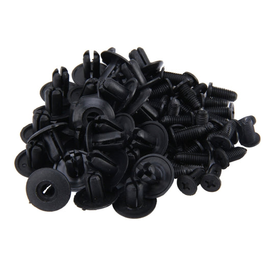 100 PCS Hole Plastic Rivets Fastener Push Clips(Black) by buy2fix